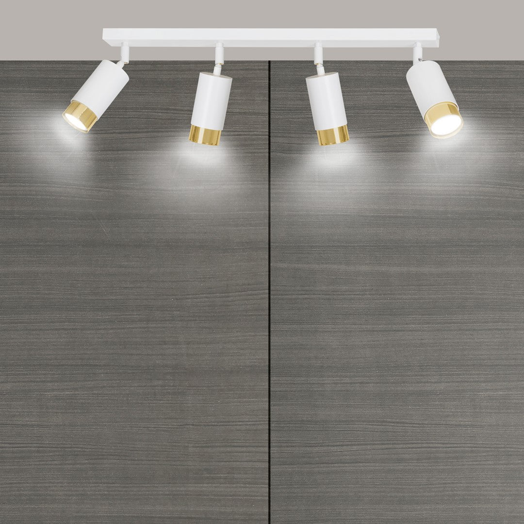 Hiro 4 loftspot hvid/guld