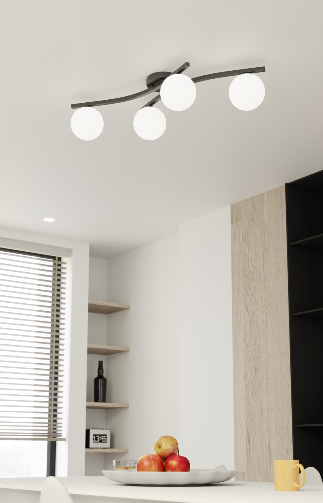 Opus 4 loftlampe sort/opal