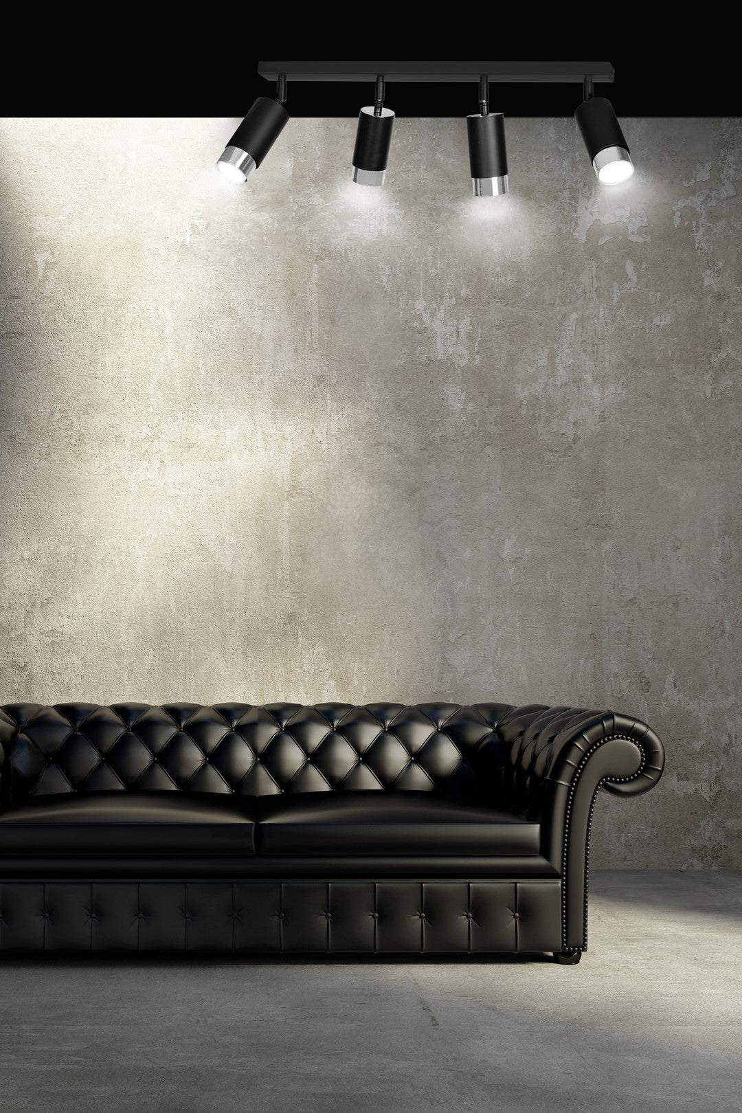 Hiro 4 loftspot sort/krom