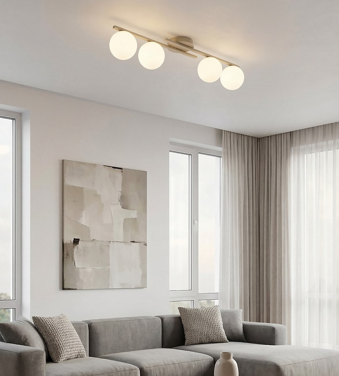 Kairo 4 loftlampe mokka/opal