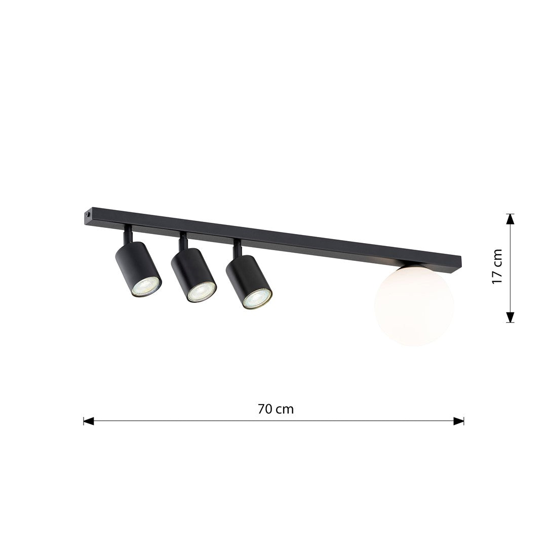 Baster 4 loftlampe sort