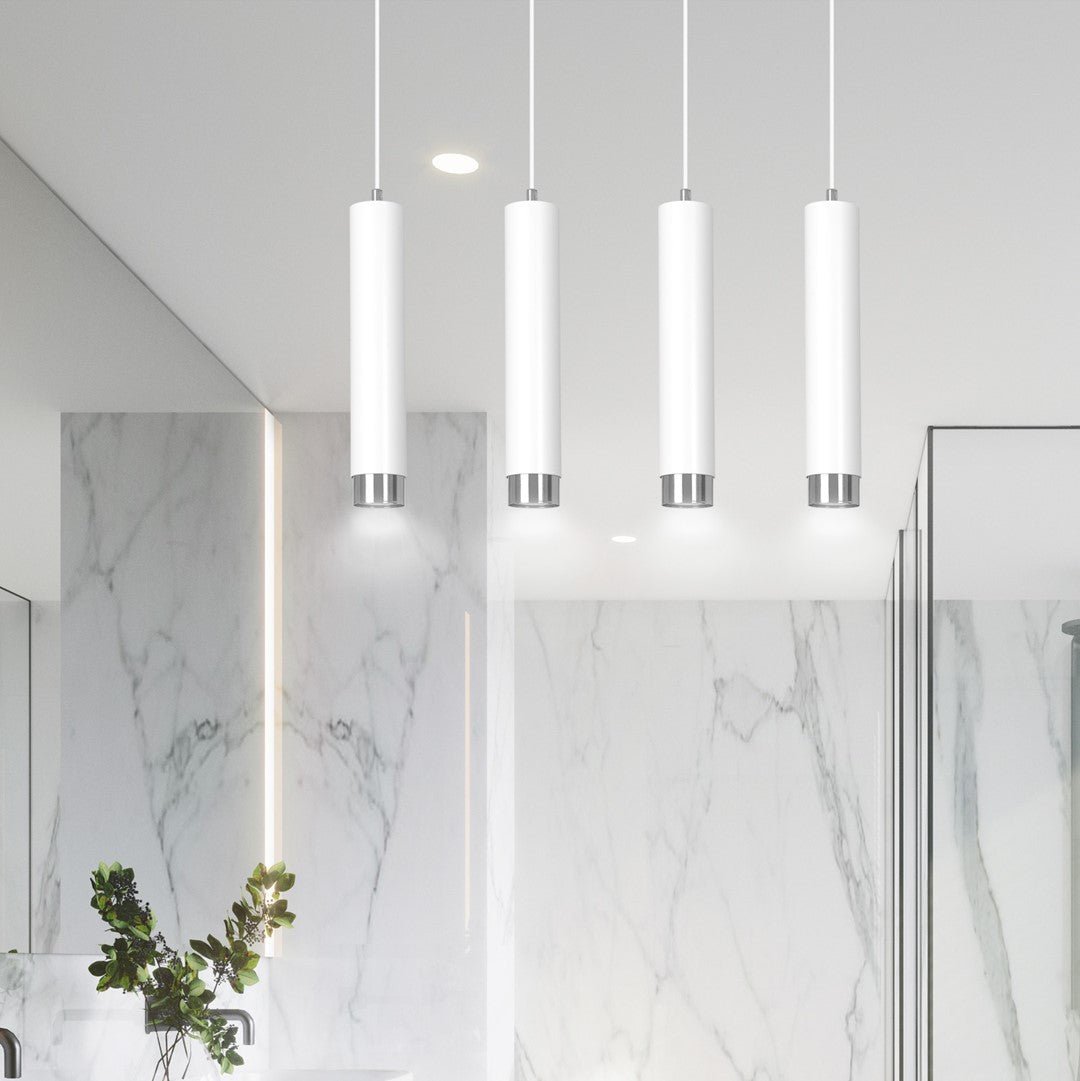 Kibo 4 pendellampe hvid/krom