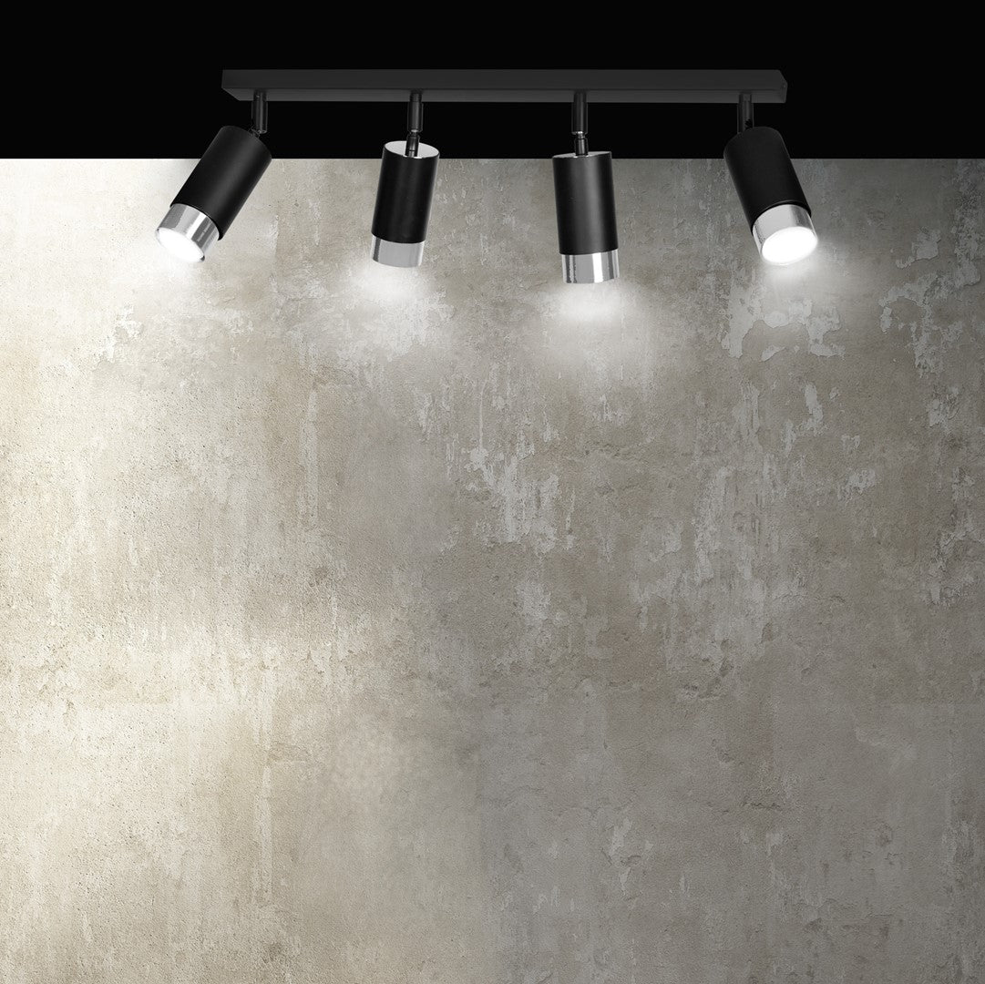 Hiro 4 loftspot sort/krom