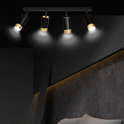 Hiro 4 ceiling spotlight black/gold