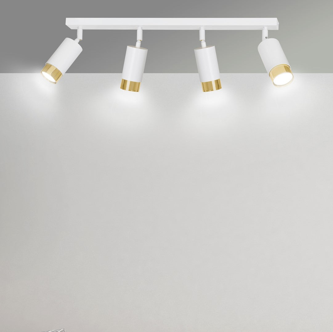 Hiro 4 loftspot hvid/guld