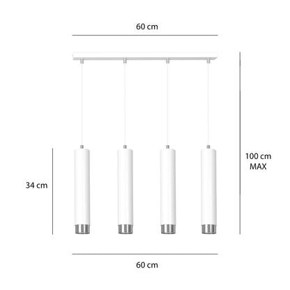 Kibo 4 pendellampe hvid/krom