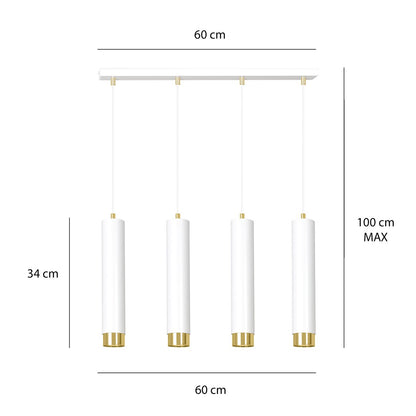 Kibo 4 pendellampe hvid/guld