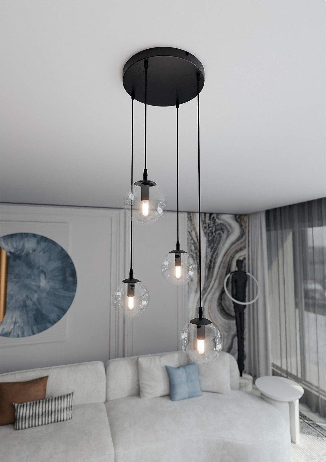 Cosmo 4 premium pendellampe transparent