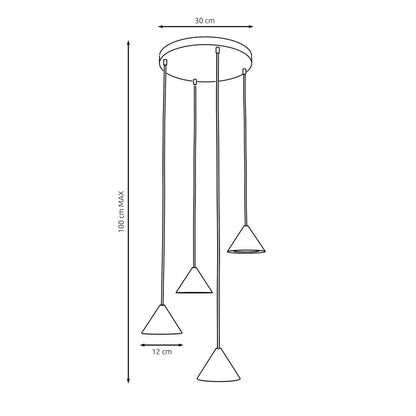Elit 4 premium pendellampe guld