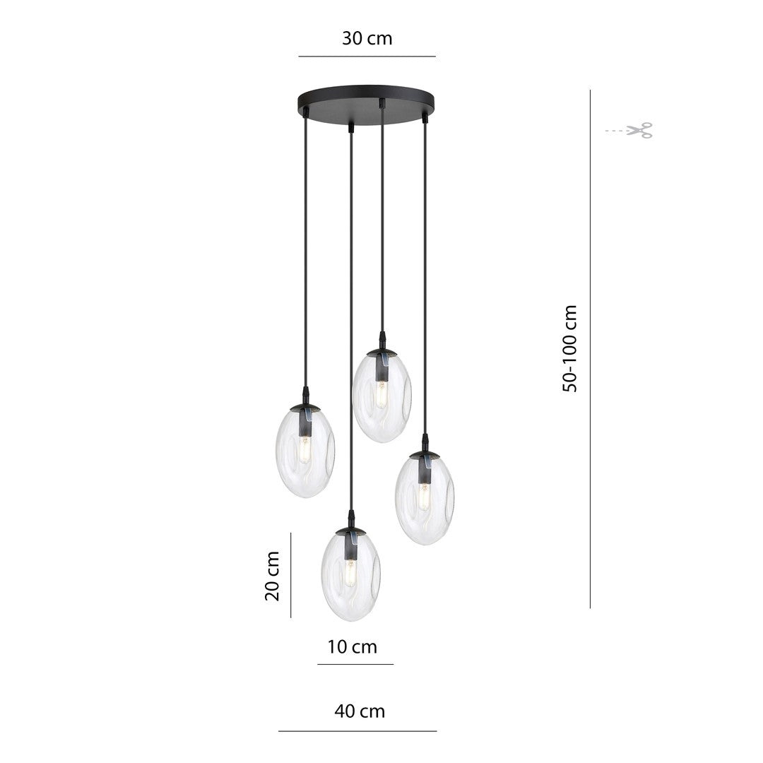 Astral 4 premium pendellampe transparent
