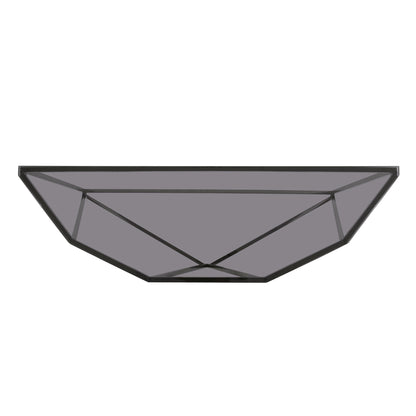 Aria Console Table in Smoked Glass and Polished Stainless Steel