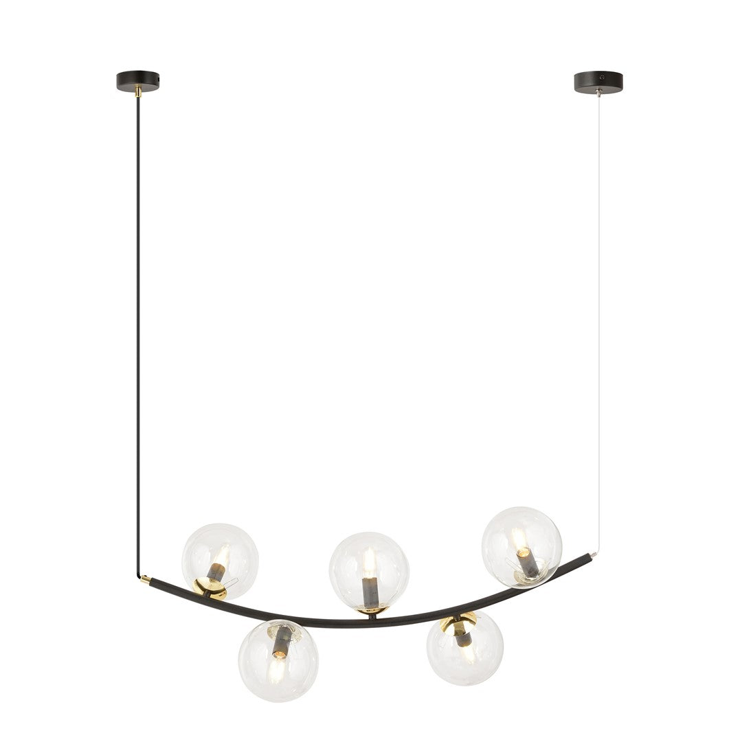 Ritz 5 pendellampe sort/transparent