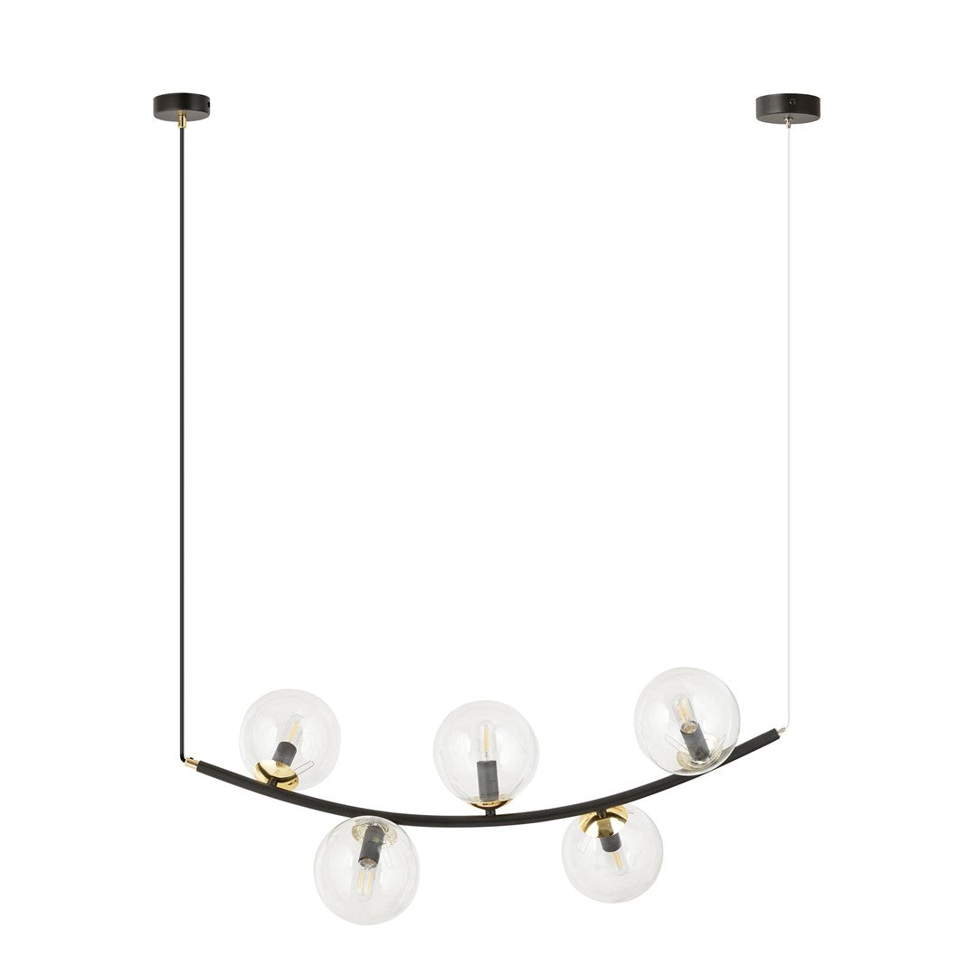 Ritz 5 pendellampe sort/transparent