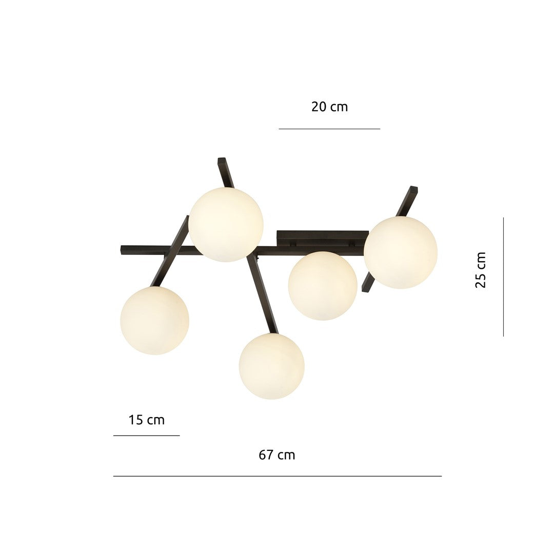 Smart 5 ceiling lamp black/opal