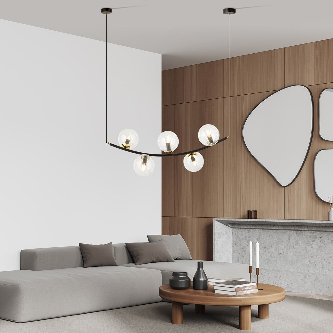 Ritz 5 pendellampe sort/transparent
