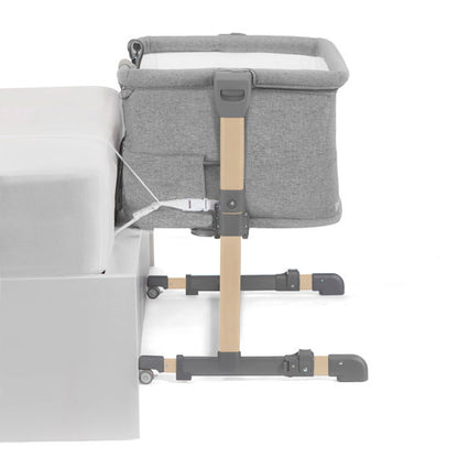 KINDERKRAFT NESTE GROW co-sleeper bed, light grey, solid wood