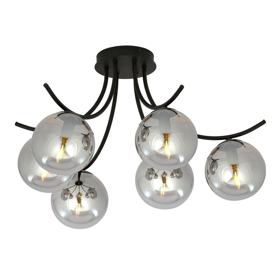 Boston 6 loftlampe sort/grafit