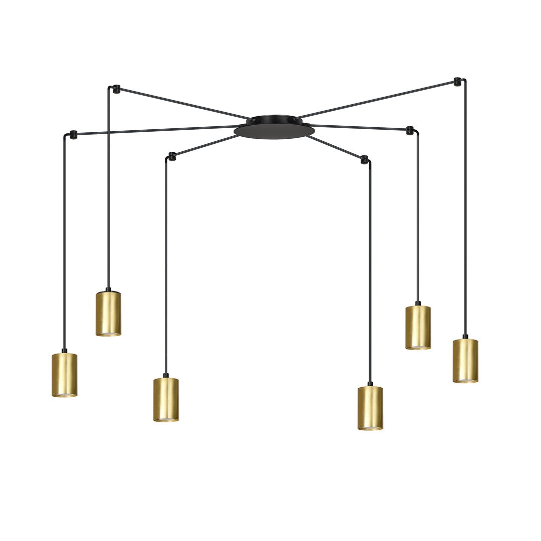 Traker 6 pendellampe sort/guld