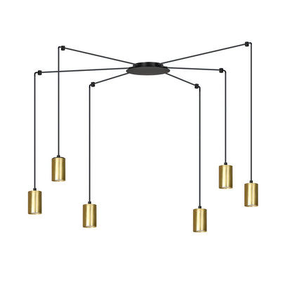 Traker 6 pendellampe sort/guld