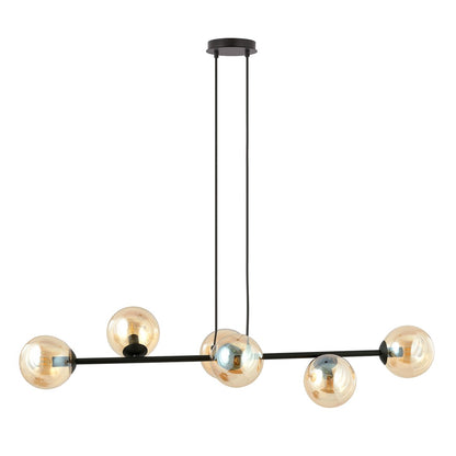Rossi 6 pendant light black/amber
