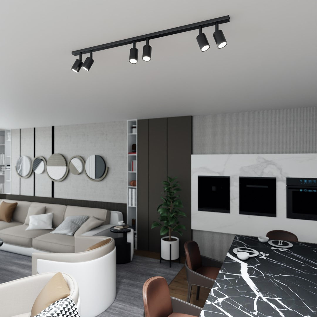 Flash 6 loftlampe sort