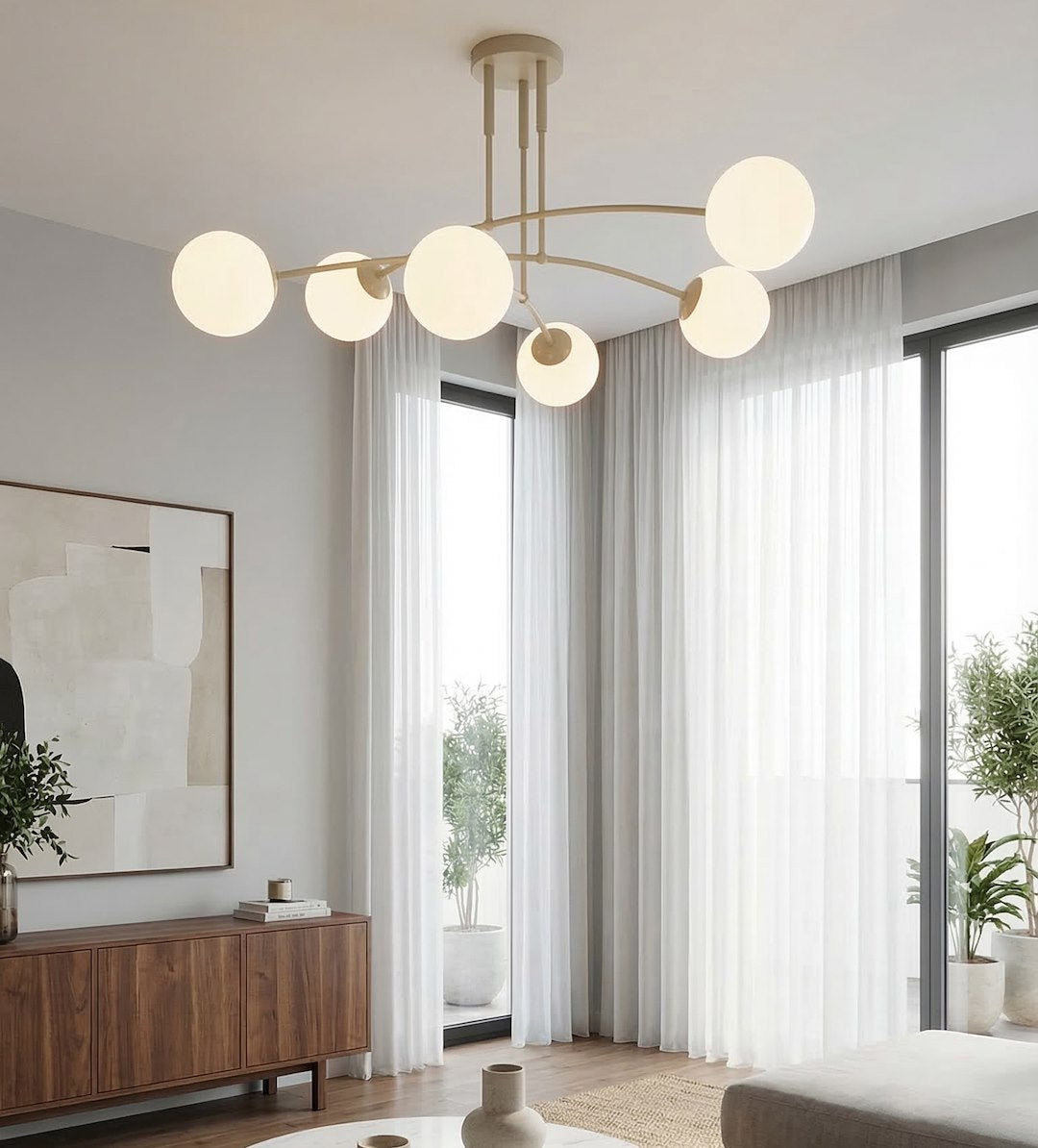 Nails 6 loftlampe mokka/opal