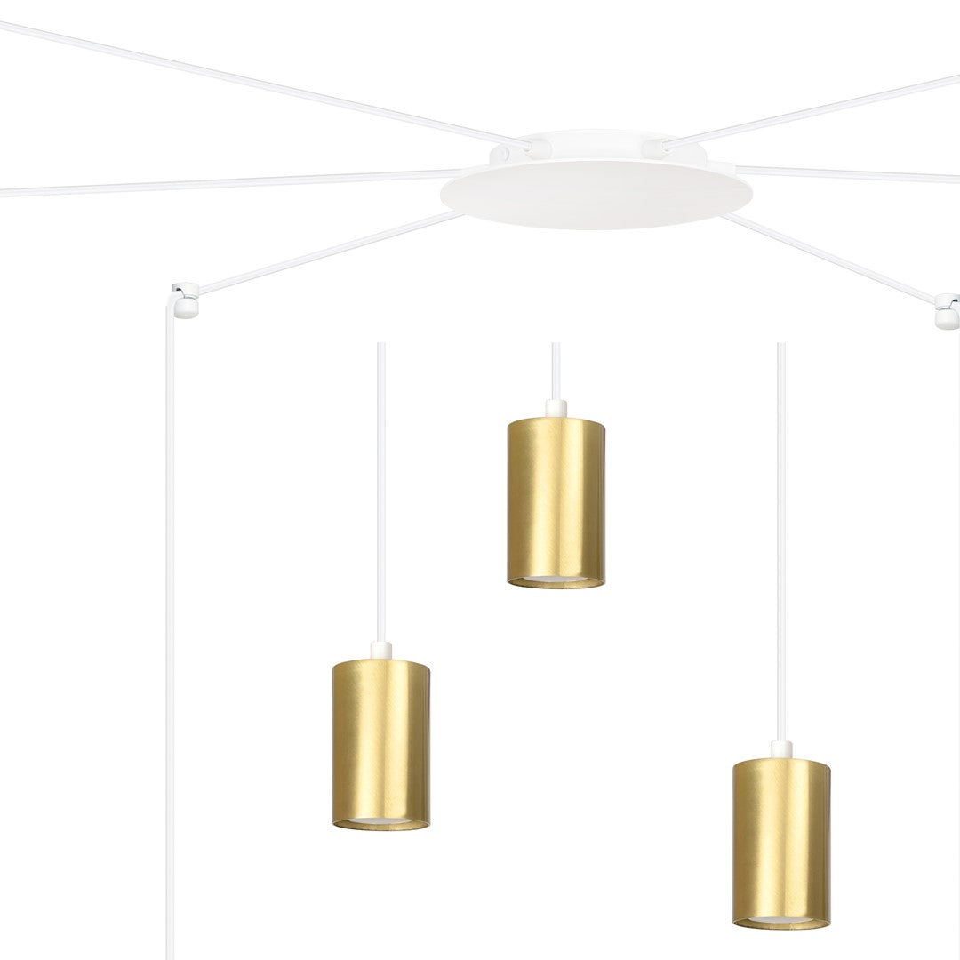 Traker 6 pendellampe hvid/guld