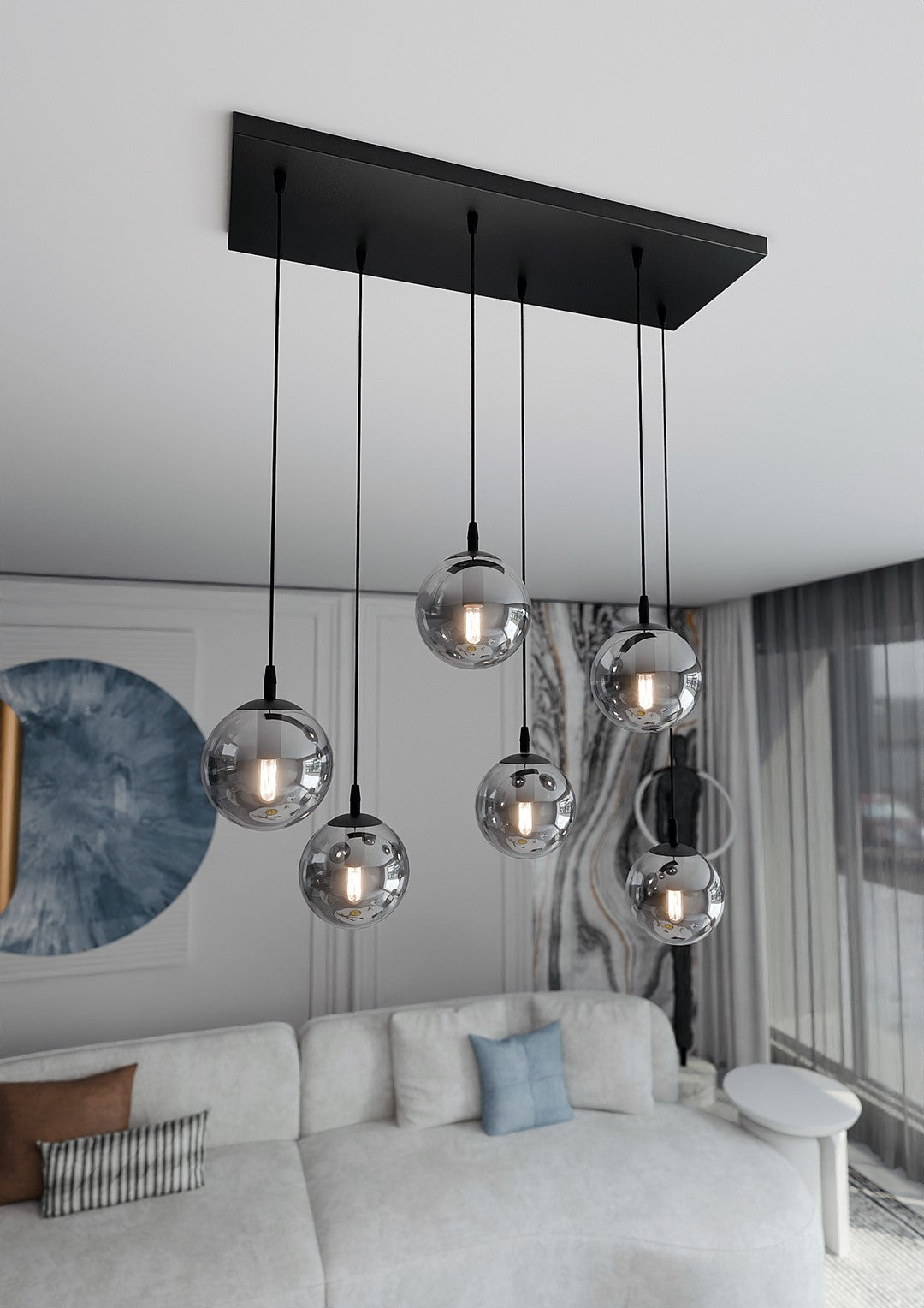 Cosmo 6 pendellampe grafit