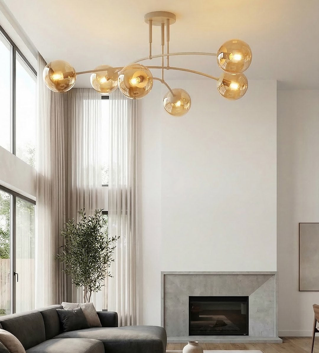 Pregos 6 loftlampe mokka/honning