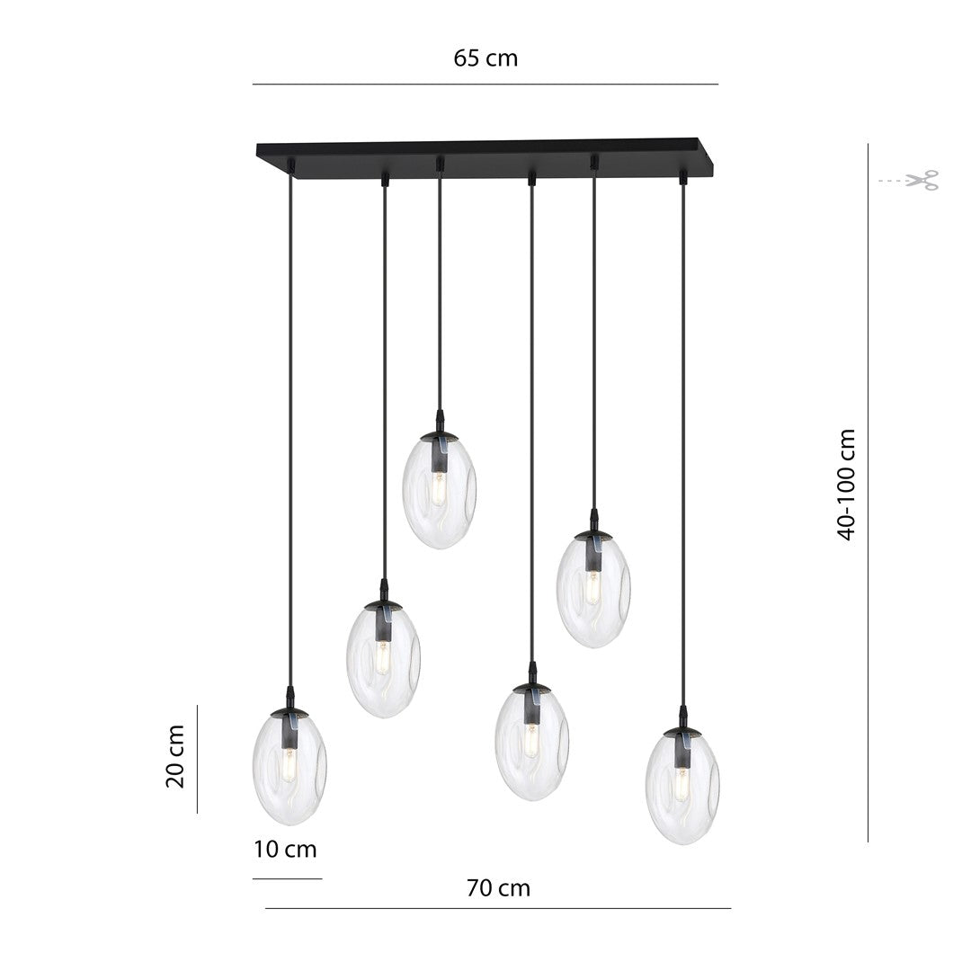 Astral 6 pendellampe transparent