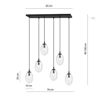 Astral 6 pendellampe transparent