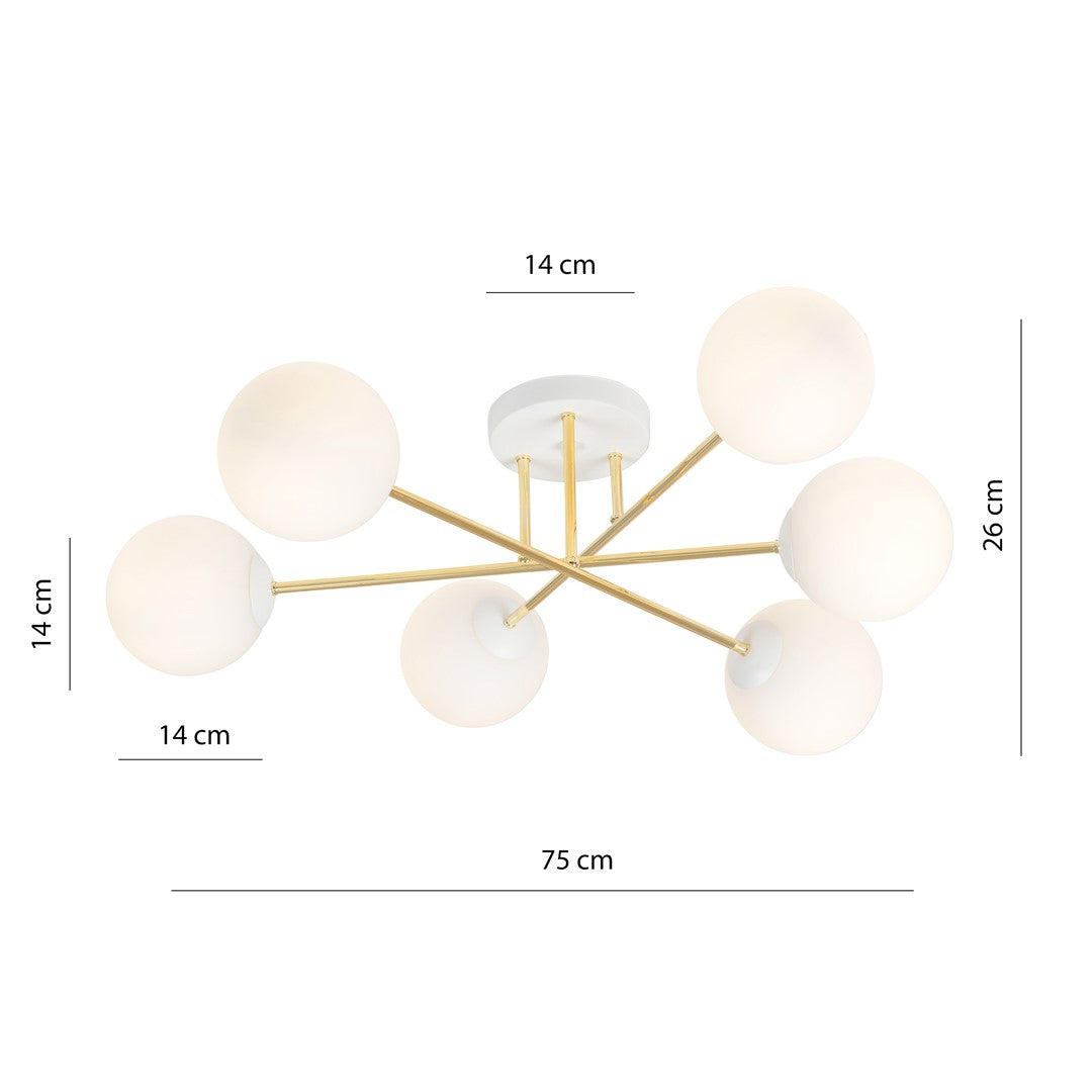 Magnum 6 loftlampe hvid/opal