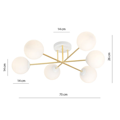 Magnum 6 loftlampe hvid/opal