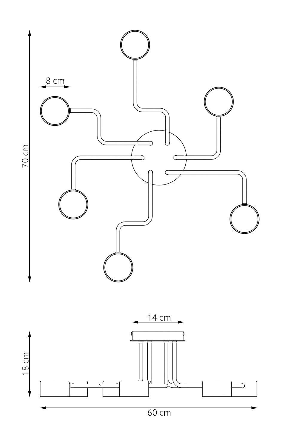 Kurage 6 loftlampe sort