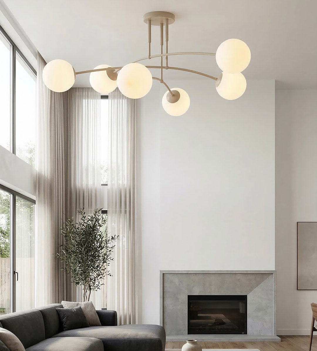 Nails 6 loftlampe mokka/opal