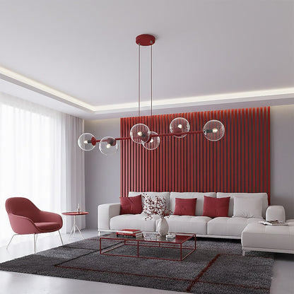 Magnus 6 pendellampe transparent bordeaux