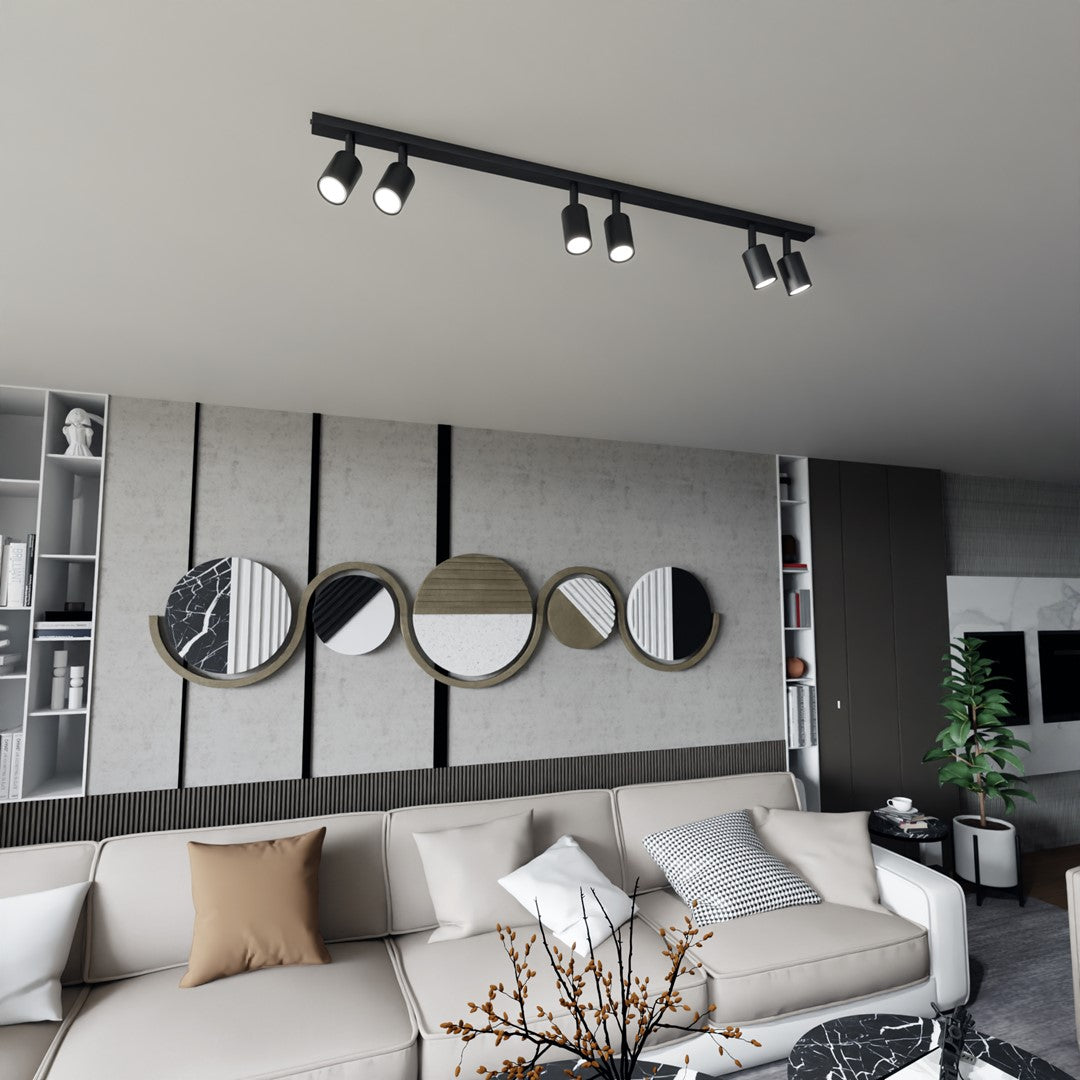 Flash 6 loftlampe sort