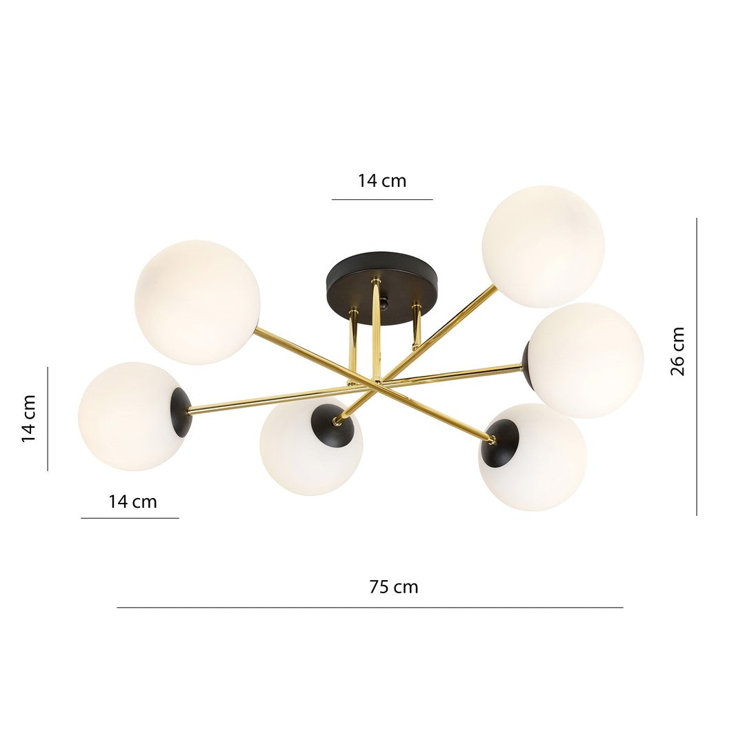 Magnum 6 loftlampe sort/opal