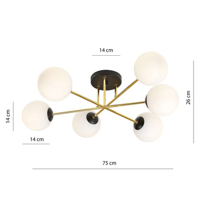 Magnum 6 loftlampe sort/opal