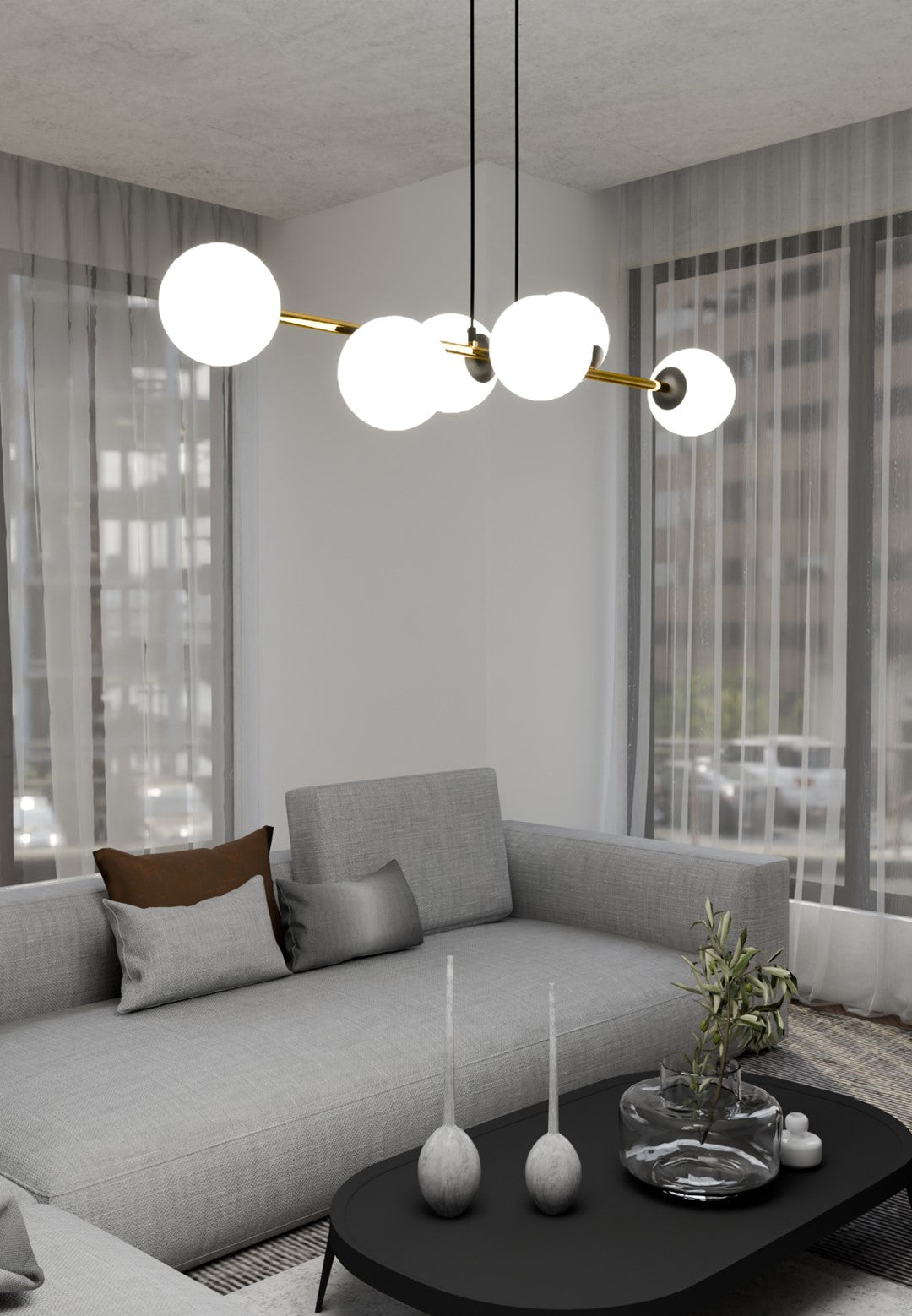 Gravity 6 pendellampe sort/guld