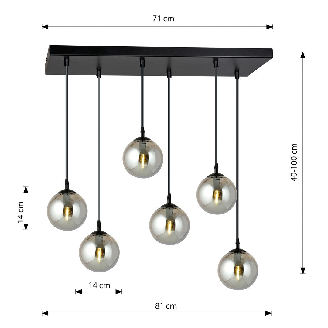 Cosmo 6 pendellampe grafit