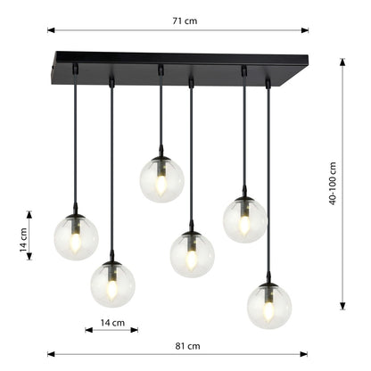 Cosmo 6 pendellampe transparent