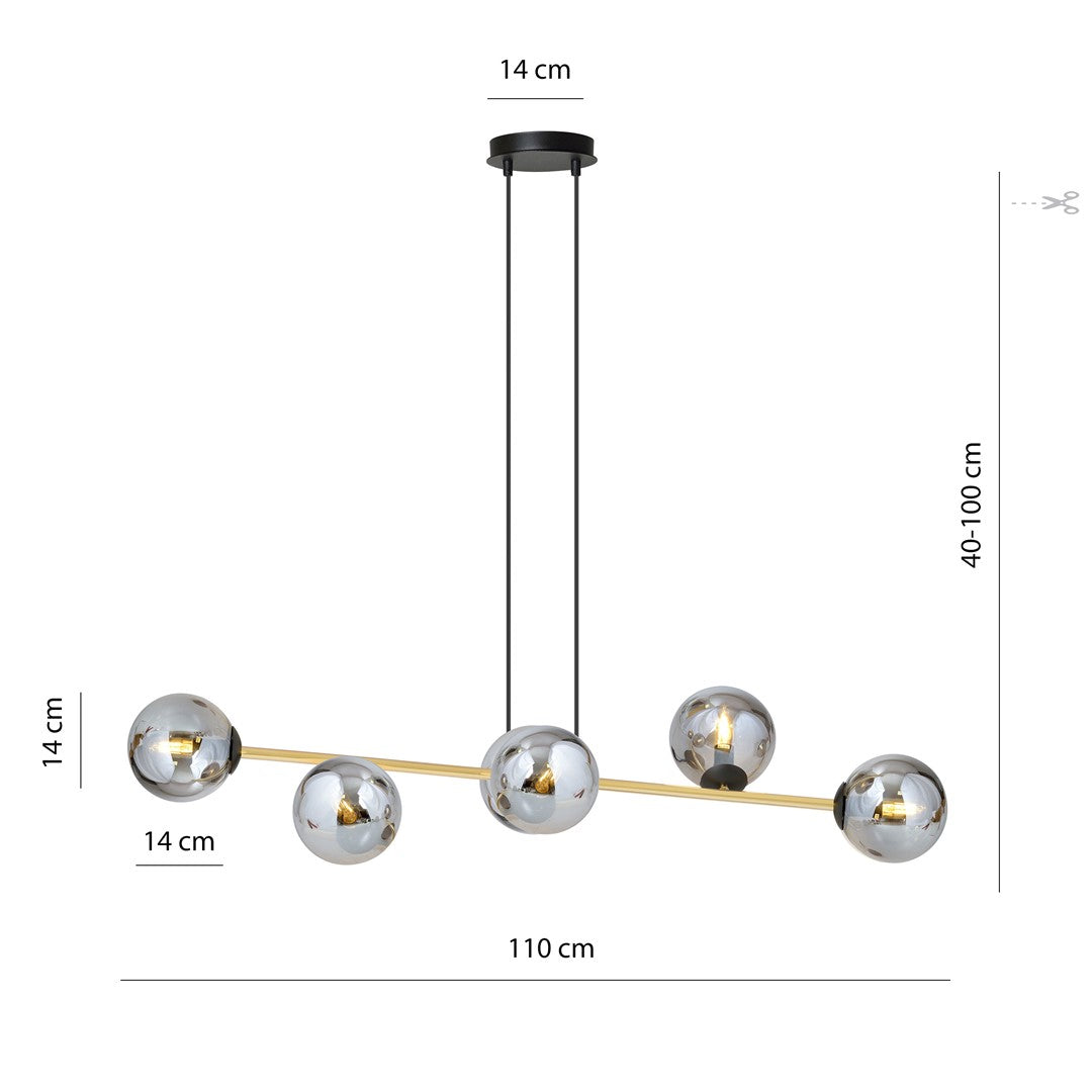 Gravity 6 loftlampe sort/grafit