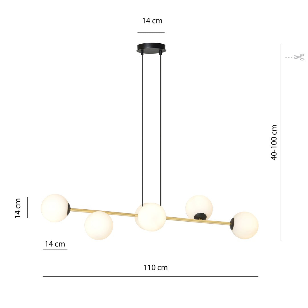 Gravity 6 pendellampe sort/guld