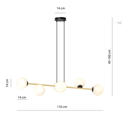 Gravity 6 pendellampe sort/guld