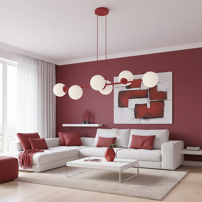 Magnus 6 pendellampe bordeaux/opal