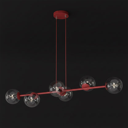 Magnus 6 pendellampe transparent bordeaux