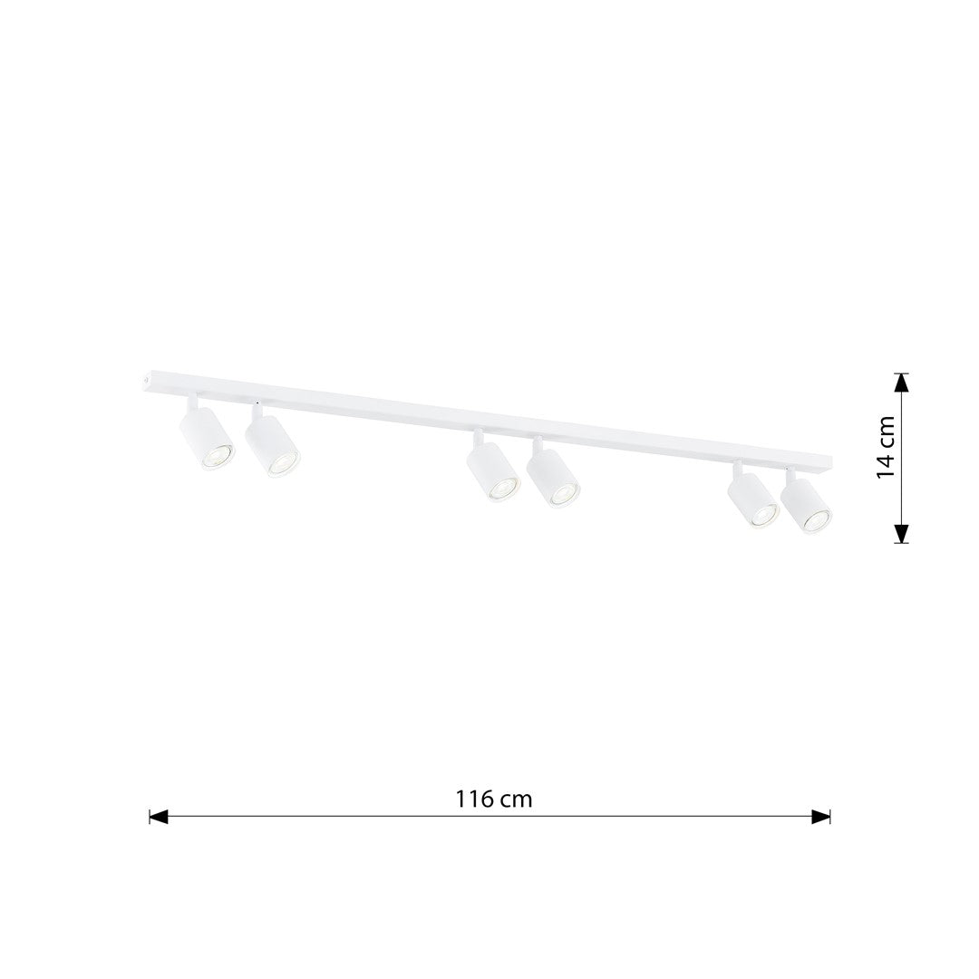 Flash 6 loftlampe hvid
