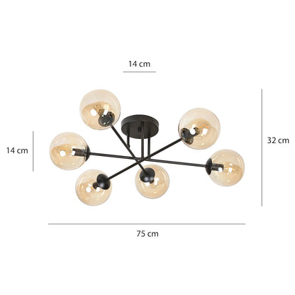 Brendi 6B loftlampe sort/ravfarvet