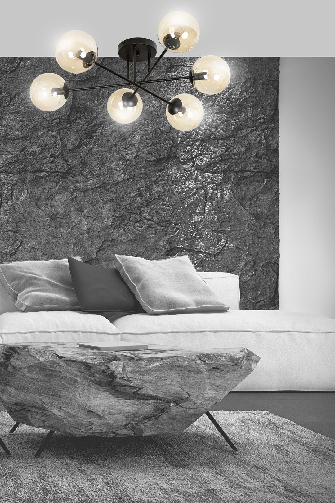 Brendi 6B loftlampe sort/ravfarvet
